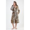Dámsky župan dlhý s kapucňou Leopard (Varianta hnědá; S)