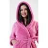 Dámský župan krátký s kapucí Panda (Varianta tmavě růžová; M)