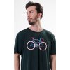 Pánska nočná košeľa s krátkym rukávom Old bike (Varianta tmavě zelená; 2XL)