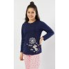 Detské pyžamo dlhé Myš s púpavou (Varianta tmavě modrá; 15 - 16)
