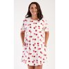 Dámske domáce šaty s krátkym rukávom Valentína (Varianta jahodová; 4XL)