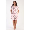 Dámske domáce šaty s krátkym rukávom Valentína (Varianta jahodová; 4XL)