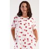 Dámske domáce šaty s krátkym rukávom Valentína (Varianta jahodová; 4XL)