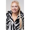 Dámsky župan krátky s kapucňou Zebra (Varianta černá; S)