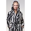 Dámsky župan krátky s kapucňou Zebra (Varianta černá; S)