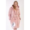 Dámsky župan krátky s kapucňou Sweet dreams (Varianta starorůžová; M)