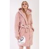 Dámsky župan krátky s kapucňou Sweet dreams (Varianta starorůžová; M)