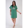 Dámska nočná košeľa s krátkym rukávom Today is beautiful (Varianta smaragdová; 3XL)