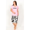 Dámske pyžamo kapri Keep sleep (Varianta světle růžová; 1XL)
