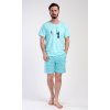 Pánske šortkové pyžamo Rybár (Varianta mentolová; M)