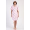Dámska materská nočná košeľa Bocian (Varianta světle růžová; S)