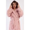 Dámsky župan dlhý s kapucňou Barbora (Varianta růžová; L)