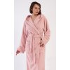 Dámsky župan dlhý s kapucňou Barbora (Varianta růžová; L)