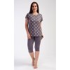 Dámske pyžamo kapri Bodka (Varianta hnědá; 4XL)