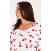 Dámske domáce šaty s dlhým rukávom Srdce (Varianta jahodová; 3XL)