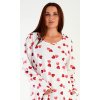 Dámske domáce šaty s dlhým rukávom Srdce (Varianta jahodová; 3XL)