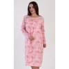 Dámska nočná košeľa s dlhým rukávom Estela (Varianta lososová; 3XL)