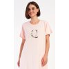 Dámske domáce šaty s krátkym rukávom Queen (Varianta světle lososová; 3XL)