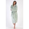 Dámsky župan dlhý s kapucňou Mäta (Varianta mátová; L)