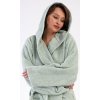 Dámsky župan dlhý s kapucňou Mäta (Varianta mátová; XL)