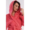 Dámsky župan dlhý s kapucňou Jahoda (Varianta jahodová; XL)