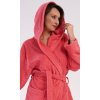 Dámsky župan dlhý s kapucňou Jahoda (Varianta jahodová; XL)