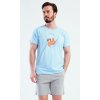Pánske pyžamo so šortkami Pohodár (Varianta světle modrá; M)