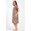 Dámske domáce šaty s krátkym rukávom Leopard (Varianta béžová; 1XL)