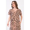 Dámske domáce šaty s krátkym rukávom Leopard (Varianta béžová; 1XL)