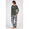 Dámske pyžamo dlhé Barbora (Varianta khaki; M)