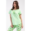 Dámske pyžamo kapri Ella (Varianta světle zelená; S)