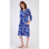 Dámske domáce šaty s trojštvrťovým rukávom Eliza (Varianta modrá; 1XL)