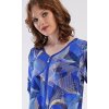 Dámske domáce šaty s trojštvrťovým rukávom Eliza (Varianta modrá; 1XL)