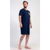 Pánska nočná košeľa s krátkym rukávom Pivo (Varianta tmavě modrá; M)