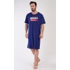Pánska nočná košeľa s krátkym rukávom Fresh start (Varianta tmavě modrá; L)