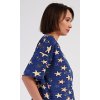 Dámske domáce šaty s trojštvrťovým rukávom Hviezdy (Varianta tmavě modrá; 1XL)