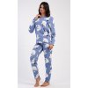 Dámske pyžamo dlhé Tučniak a medvedík (Varianta modrošedá; S)