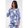 Dámske pyžamo dlhé Tučniak a medvedík (Varianta modrošedá; S)