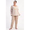 Dámske pyžamo dlhé Medvedíky (Varianta béžová; 1XL)