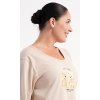 Dámske pyžamo dlhé Medvedíky (Varianta béžová; 1XL)