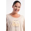 Dámske pyžamo dlhé Medvedíky (Varianta béžová; 1XL)