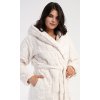 Dámsky župan krátky s kapucňou Karolína (Varianta smetanová; S)