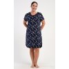 Dámska nočná košeľa s krátkym rukávom Butterflies (Varianta tmavě modrá; 1XL)