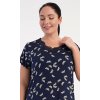 Dámska nočná košeľa s krátkym rukávom Butterflies (Varianta tmavě modrá; 1XL)