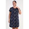 Dámska nočná košeľa s krátkym rukávom Butterflies (Varianta tmavě modrá; 1XL)