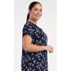 Dámska nočná košeľa s krátkym rukávom Butterflies (Varianta tmavě modrá; 1XL)