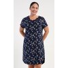 Dámska nočná košeľa s krátkym rukávom Butterflies (Varianta tmavě modrá; 1XL)