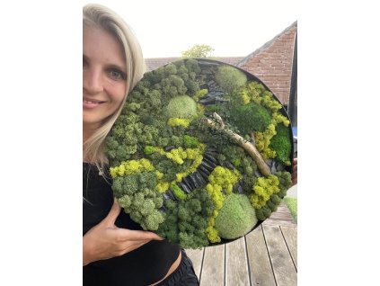 Mechový obraz kulatý