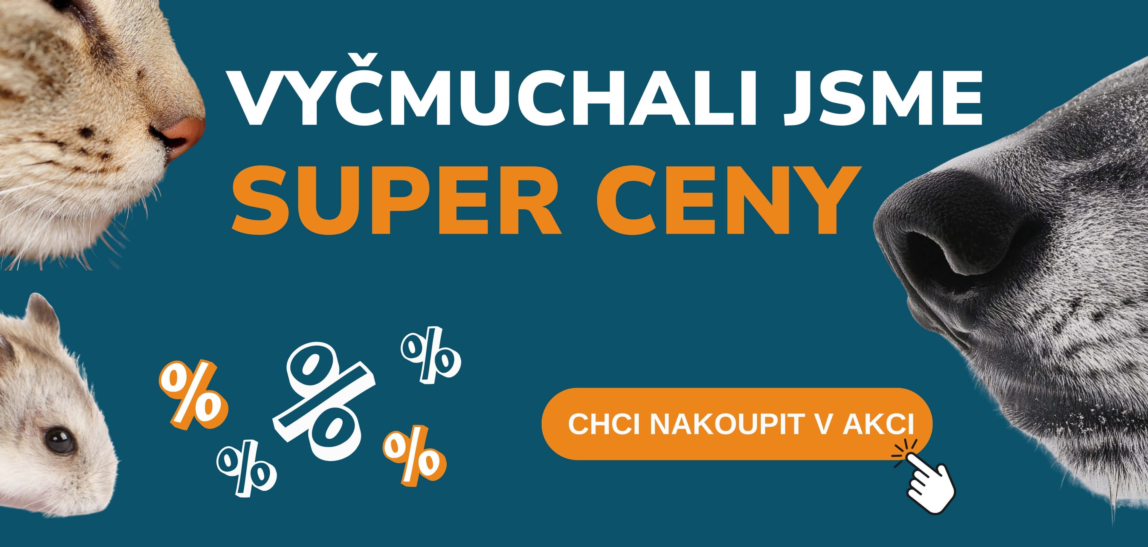Akční ceny pro psy, kočky a hlodavce