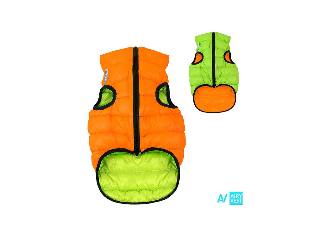 Airy Vest bunda pro psy oranžová/zelená XS 25